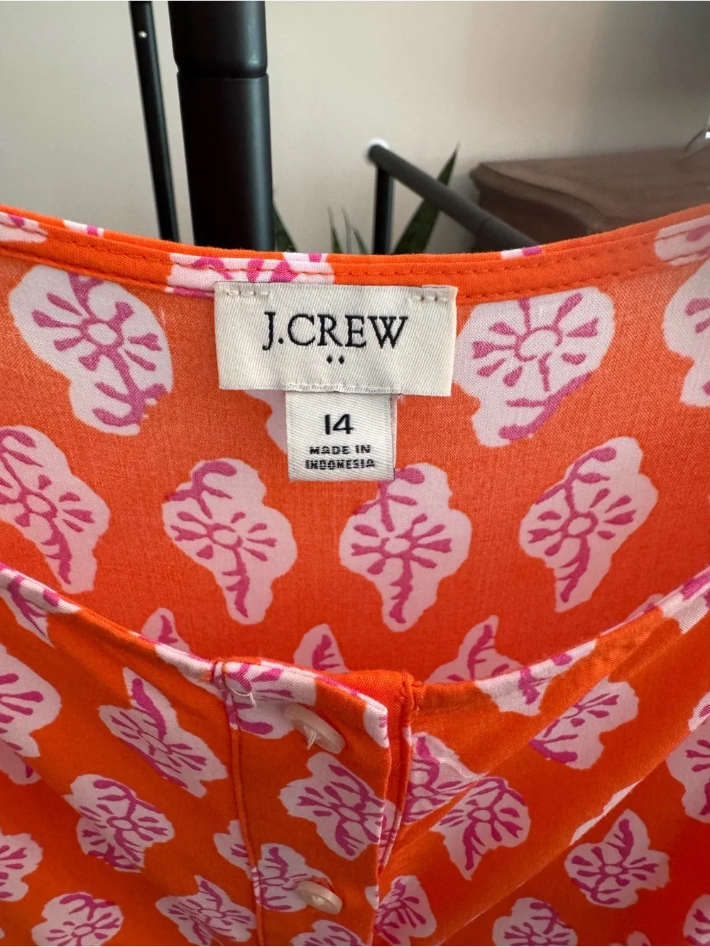 J. Crew Orange and White Printed Maxi Dress